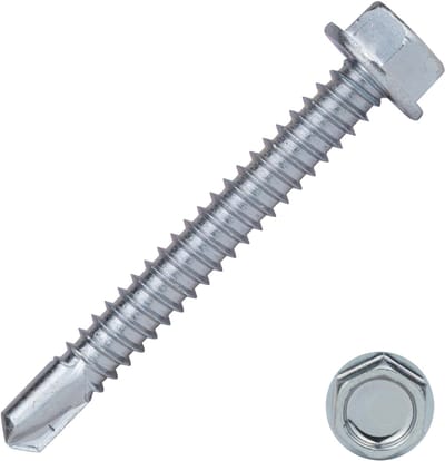 Zelfborende schroeven 6,3 x 50 mm Verzinkt Zeskantkop | Doos 200 stuks