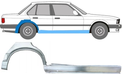 Volledige dorpel + reparatiepaneel achter spatbord voor BMW 3 E30 1987-1994