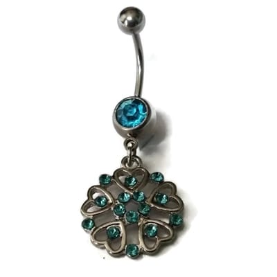 Aramat Jewels | Piercings | Magische Stalen Navelpiercing met Zirkonia Steen | | | |12mm | Staal | Volwassenen | Verkleurd niet