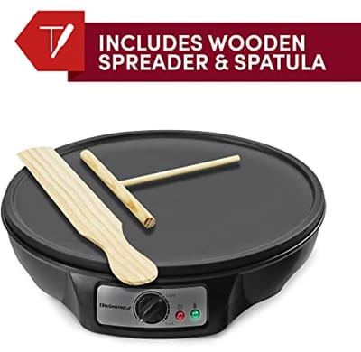 Crêpe Maker - Pannenkoekenplaat - Ontbijt Maken - 5 Temperatuurstanden - 30 cm - Zilver