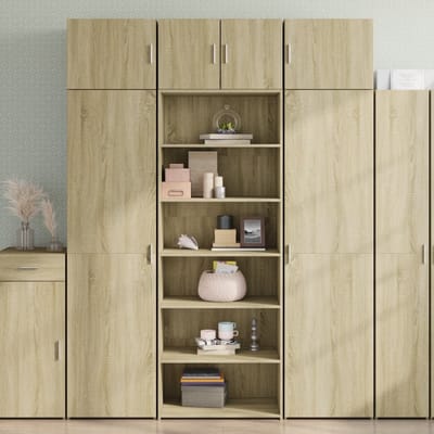 vidaXL - Hoge - kast - 70x41x185 - cm - bewerkt - hout - sonoma - eikenkleurig