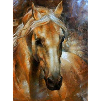 5D DIY diamant schilderij bruin paard dier diamant borduurwerk diamant schilderij kruissteek 20X30CM beige