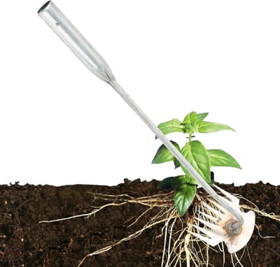 Onkruidverwijderaar Tuin - Wiedgereedschap Handmatig - Onkruid Vrij Maken - Ergonomische Grip - 43 cm Lengte - Zilverkleurig