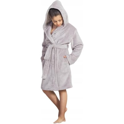 Robe de chambre enfant Soft Vienetta à capuche 7/8 122 gray