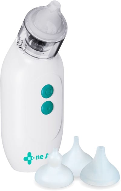 Neusreiniger Baby Elektrisch - BPA Vrij - 4 Opzetstukken - 2 Zuiglevels - Snelle en Zachte Verlichting - Baby Spullen - Baby Verzorging - Neuszuiger - Neus Aspirator voor Baby's - Snotzuiger - Verzorgingsproducten - One Aid
