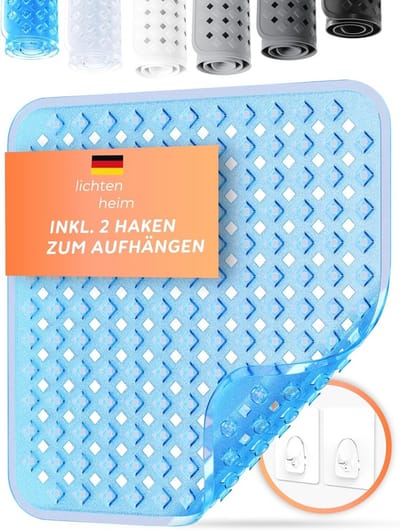Douchemat - Badmat - Veilig Douchen - Meer dan 150 Zuignappen - 53 x 53 cm - Blauw Transparant