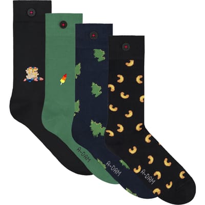 A-DAM Unisex 4-pack Casual Socks Multicolor Size: 41-46 | Socks Outlet | Unisex | Groen