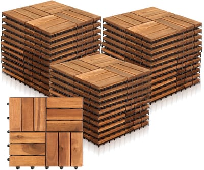 Akazienhout Klik Terrastegels 30x30cm 110 Stuks 10m² FSC-gecertificeerd