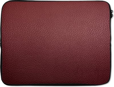 Laptophoes 17 inch - Leer - Lederlook - Rood - Licht - Laptop sleeve - Binnenmaat 41x28 cm - Zwarte achterkant - Back to school spullen - Schoolspullen jongens en meisjes middelbare school - Macbook air hoes - Chromebook sleeve