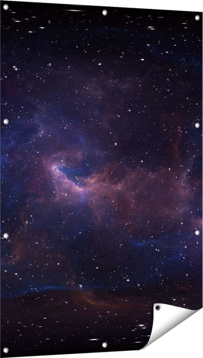 Gards Tuinposter Ruimte met Sterren - Heelal - 80x120 cm - Tuindoek - Tuindecoratie - Wanddecoratie buiten - Tuinschilderij