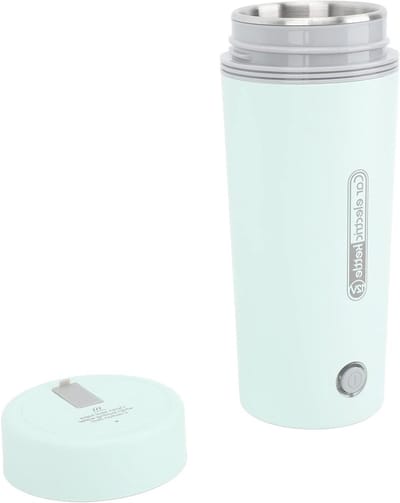 Draagbare Waterkoker - Reis Waterkoker Verwarmingsbeker - Onderweg Warm Water - Snelle Verwarming - 350 ml - Lichtgroen