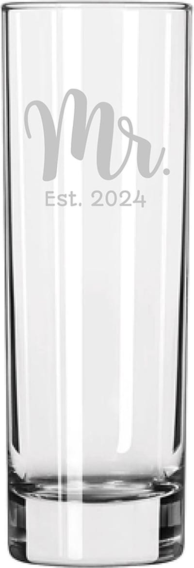 Gegraveerde longdrinkglas 22cl Mr. Est. 2024