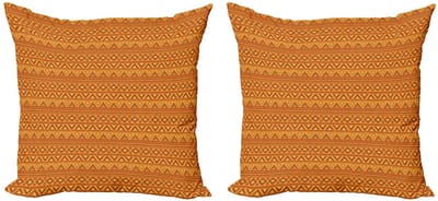 ABAKUHAUS Azteekse Kussenhoes Set – 2x 45x45 cm – Dubbelzijdig bedrukt