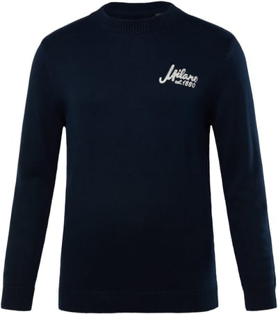 JP 1880 - Heren - Trui borduursel zuiver katoen - Navy blauw - Maat L