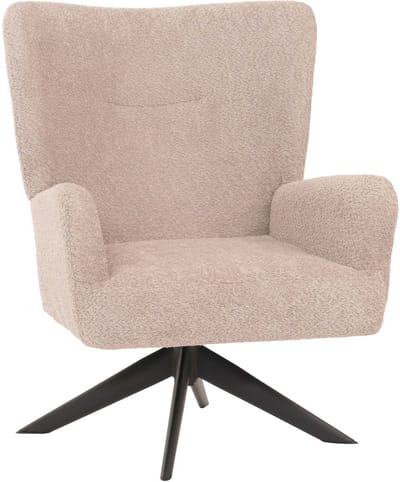 Lounge fauteuil MCW-N65, cocktail fauteuil gestoffeerde fauteuil relaxfauteuil, draaibaar, stof/textiel chenille metaal ~ taupe