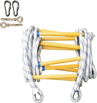 Noodladder Veiligheid - Reddingsladder Vluchtladder - Snelle Ontsnapping - Direct Klaar Voor Gebruik - 12 Meter - Geel