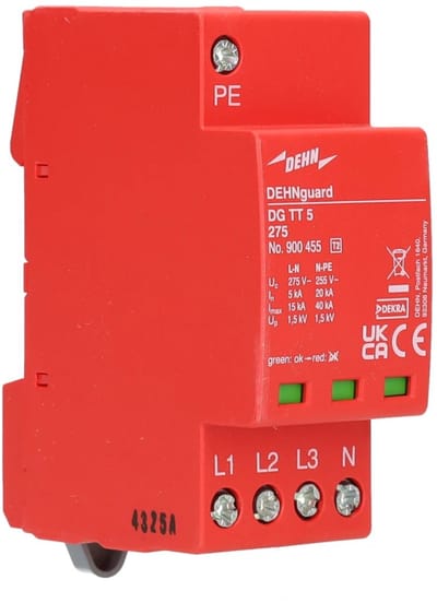 Dehn guard overspanningsbeveiliging type 2 3P+N (TT, TN-S) 15kA DIN-rail (900455)
