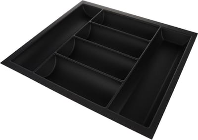 Bestekbak ronde vorm - Lade Organizer - Soft-touch zwart - Voor kastbreedte 600mm