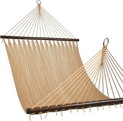 51 inch Dubbele Caribische Hangmat - Handgeweven Polyester Touw voor Buiten