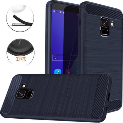 Ntech Soft Brushed TPU Hoesje Geschikt Voor Samsung Galaxy J6 (2018) - Donker Blauw