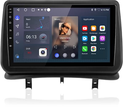 JUNSUN Android 15 Auto Radio Geschikt voor Renault Clio 3 (2005-2014) - 9 inch IPS Scherm, 4G-LTE, 6GB RAM, 128GB ROM, Draadloos CarPlay & Android Auto, DSP, Achteruitrijcamera Ondersteuning, Stuurwielbediening