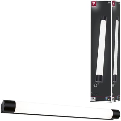 Selection Bathroom LED-spiegellamp Orgon Contactdoos IP44 3000K 850lm 230V 10,5W Zwart