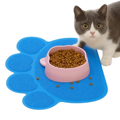 Nobleza Kattenbakmat - Maat S - Placemat kat - Voerbakmat - Placemat hond - Placemat Voerbak - Blauw
