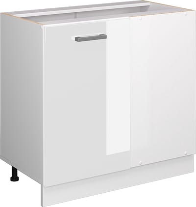 Vicco R-Line Hoekkast – 86 cm zonder werkblad Wit Hoogglans