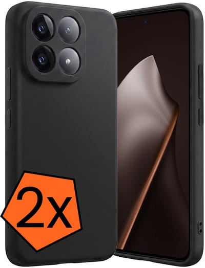 Hoes - 2 Stuks - Geschikt voor Xiaomi 15T - Sterk & Shockproof - Case Siliconen - Back Cover - Telefoon Hoes - Zwart