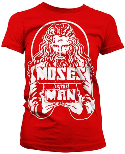 Hybris Dames T-shirt 'Moses Is The Man' Girly SH-5-15413-H10-8