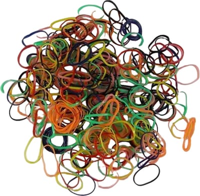 Haarelastiekjes Rasta elastiekjes Zwart/Oranje/Gele/Groene en Rode ca 1250 stuks - Met gratis opbergtasje