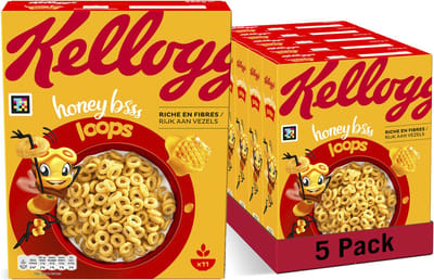 Kellogg's Honey Loops Ontbijtgranen - 5 x 330 gr - Voordeelverpakking
