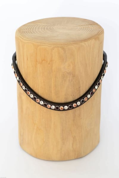 HB Frontriem Rivet Brown-Gold - Cob | Frontriemen paard