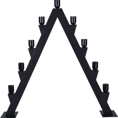 Star Trading Grote metalen kaarsenboog 'Max', 9 x E27 fitting, netvoeding, H 77cm, B 77cm