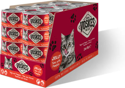 Voskes Kattenvoer Nat Tonijn met Pompoen - 24 x 85 gr - Voordeelverpakking