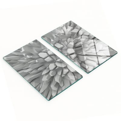 Set van gehard glazen snijplanken met 3D-print, 2x30x52 cm
