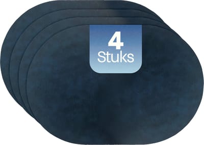Phreeze Placemats Ovaal Kunststof Blauw/Geel - 4 Stuks - Afwasbare Onderleggers Tafel