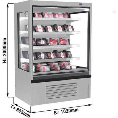 GGM Gastro Wandkühlregal - 1020mm - 602 Liter - mit 4 Ablagen Grijs