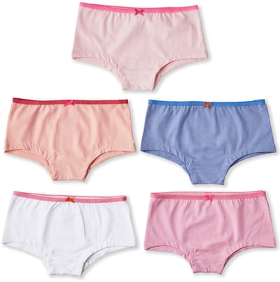 Little Label - meisjes hipster 5 pack - uni kleuren - 98-104 / 4Y - extra zachte bio-katoen