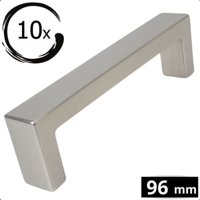 10X Handgreep RVS 96mm Atlanta - Greepjes - Handgreep - Handgrepen keukenkastjes - Handvatten - Meubelgreep RVS - Handgrepen voor deurtjes