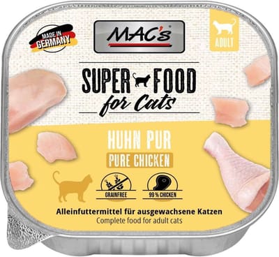 Mac’s Kattenvoer Natvoer - Vlees kuipje 70% Kippenvlees 6 x 85g