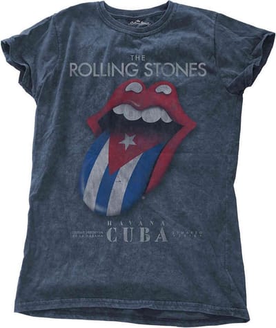 The Rolling Stones - Havana Cuba Dames T-shirt - S - Blauw
