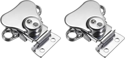 Spring Loaded Butterfly Twist Lock 42mm, 2 Stuks, IJzer en Chroom, Bevestigingsklemmen voor Koffers en Houten Dozen, Zilver