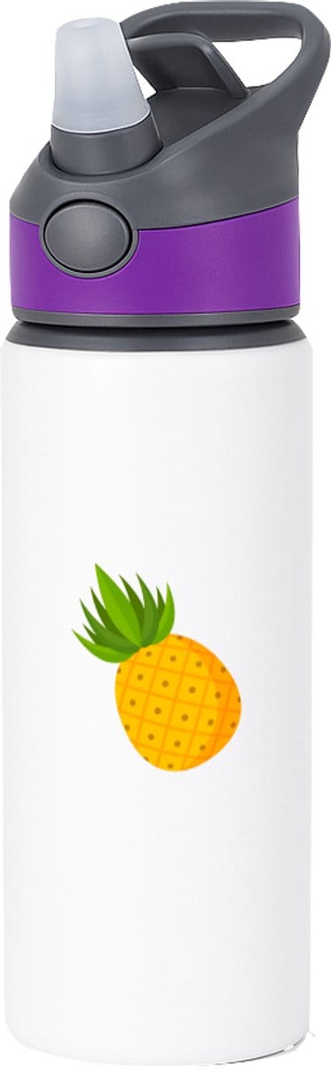 Hacebo® - Ananassen waterfles met rietje paars - Ananas - Fruit liefhebbers - Tropisch fruit - vrucht - gezond eten - water fles - 650ML