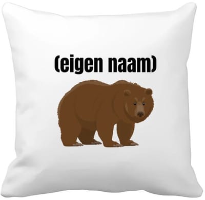 Akyol - grote beer met eigen naam Kussen hoes - Beer - beren liefhebbers - iemand die houdt van beren - verjaardag - cadeau - kado - 40 bij 40 cm