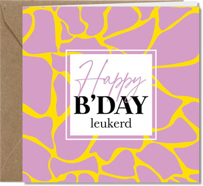 Tallies Cards Wenskaarten - VERJAARDAG Feest - collectie WILDcards - 4 kaarten met envelop - duurzaam
