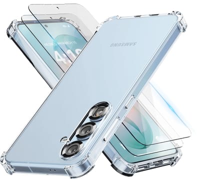 Hoesje geschikt voor Samsung S26 Transparant - 2x screenprotector - beschermglas screen protector- Anti Shock case