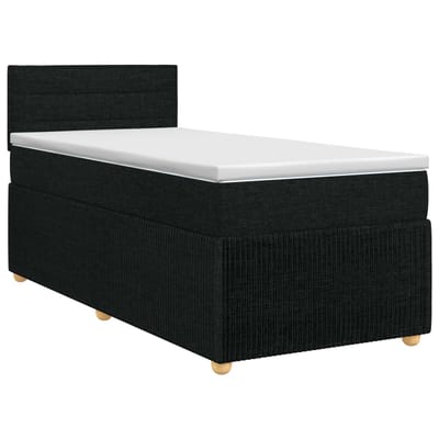 vidaXL - Boxspringbed - met - matras - met - hoofdeinde - Zwart - 100 - x - 200 - cm - Stof