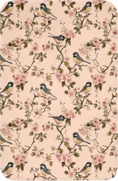 WC mat 40x60 cm - Antislip - Bloesem - Koolmees - Roze - Toiletmat - Vloermat - Douchemat - Toilet tapijt - Toiletmatten