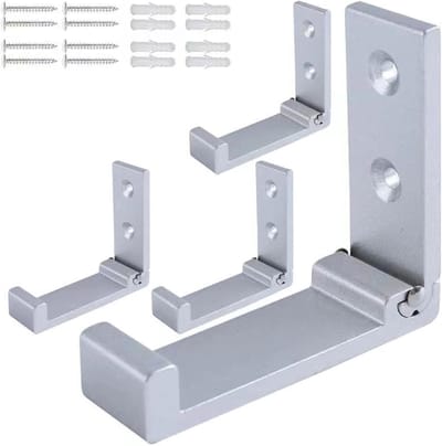 Vouwbare Haakjes voor Hoofdtelefoon en Kleding - Wandmontage, Aluminium, Ideaal voor Badkamer en Keuken - Set van 4 Stuks